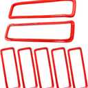UOIENRT Hood Vents Cover Trim Red Replacement for Jeep Wrangler JL JLU Gladiator JT 2018-2024 Hood Vent Covers Cowl Panel Vent Cover Trim Exterior Accessories (7 Pcs)