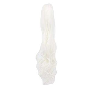 yuehong Long Wavy 21" Colorful Clip In/On Hair Extensions Piece Curly Claw Ponytail wig (White)