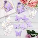 Dunzy 50 Set Butterfly Theme Baby Shower Favors for Guests Butterfly Soap Favors with Thanks You Cards Gender Reveal Baptism Party Decorations Wedding Souvenirs (Purple,Light Purple)