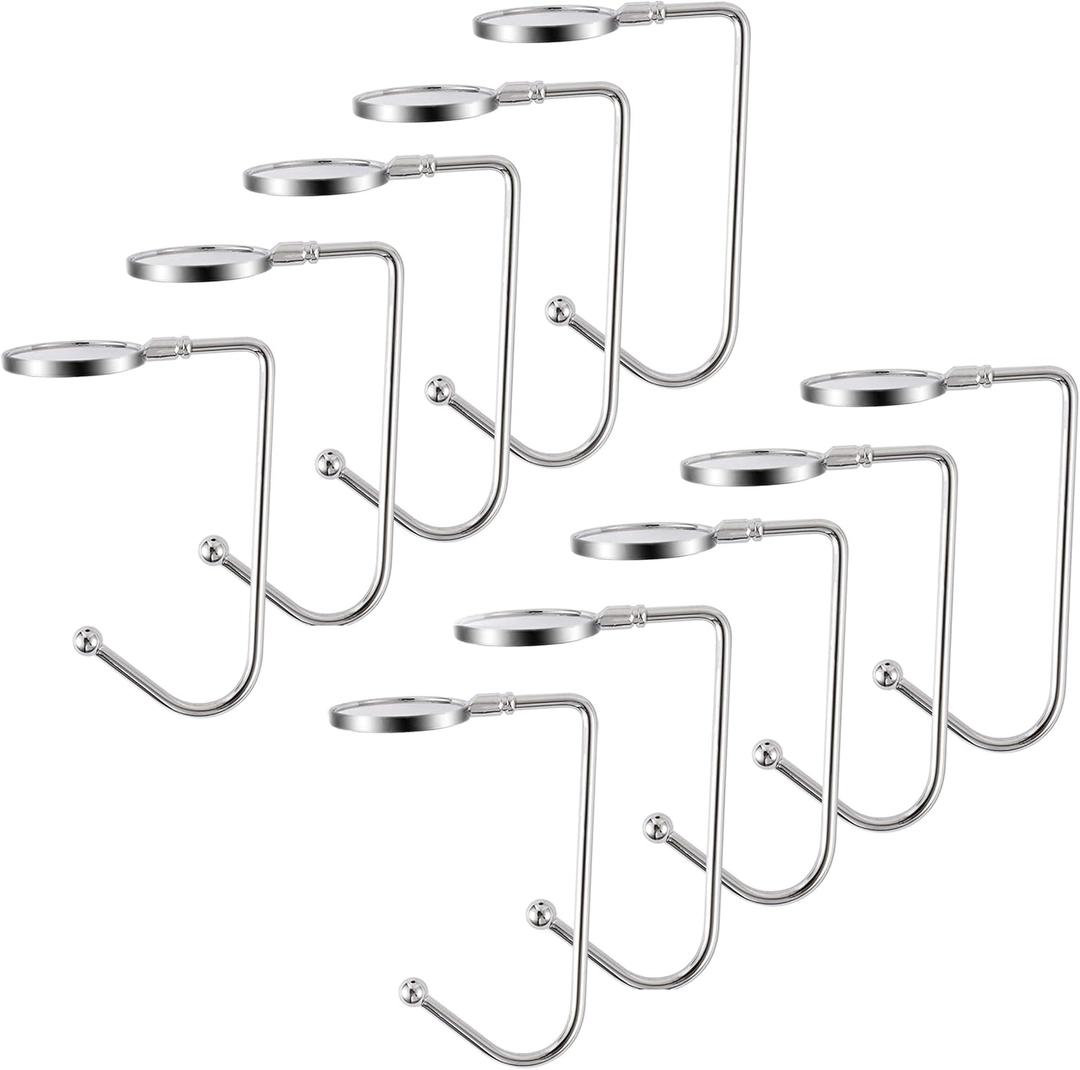 Christmas Stocking Holders Christmas Stockings Hooks Hanger Clip Non-Slip Safety Fireplace Hooks Mantel Hooks for Christmas Party Decoration(Silver, 10)