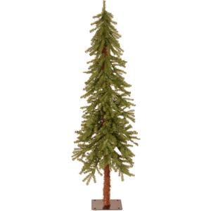 National Tree Company 5 ft Unlit Hickory Cedar Artificial Christmas Tree, 371 Tips, Metal Plate Base, Green