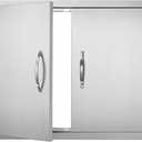 VEVOR BBQ Access Door, 33W x 22H Inch Double Outdoor Kitchen Door, Stainless Steel Flush Mount, Wall Vertical with Handles, for BBQ Island, Grilling Station, Outside Cabinet