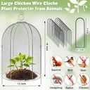 Novabright 6 Pack Garden Cloches for Plants 12" x 16" with Stakes & Zip Ties, Plant Covers from Animals Large Metal Mesh Chicken Wire Cloche Plant Protector Cage for Vegetable Garden Outdoor (Silver)