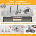 24'' Folding Faucet Mat for Kitchen Sink Splash Guard[7 Slope Fast Self-draining][Snap Lock Fit] Kitchen Sink Faucet Mat Splash Guard Kitchen Sink Area Water Splash Guard Behind Faucet Draining Mat
