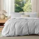 Bedsure Duvet Cover King Size - Soft Double Brushed Bedding Set for Kids & Adults, Zipper Closure, 3 Pieces, Includes 1 Duvet Cover (104"x90") & 2 Pillow Shams, NO Comforter, Silver Grey