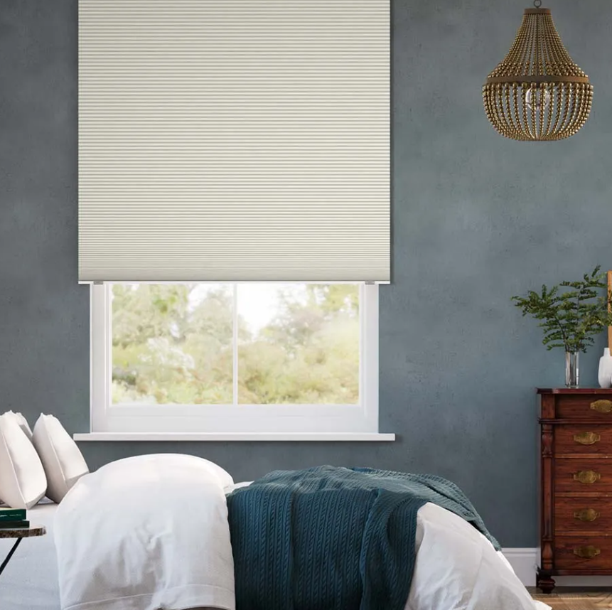 Cellular Shades No Tools No Drill Custom Honeycomb Blinds Blackout for Window Easy Cutting Telescopic Track Cellular Blind White, 28" W(19"-29") x54"H