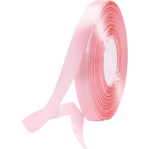 100 Yards 5/8 Inch Light Pink Satin Ribbon, Solid Fabric Ribbon Roll for Gift Wrapping, Floral Bouquets, Wedding, Party, Hair, Decoration, Bow and Craft