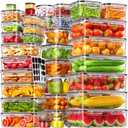70 PCS Food Storage Containers with Lids Airtight, (35 Lids & 35 Containers) Leak proof Containers Set for Kitchen, Meal Prep, BPA-Free, PVC-Free Plastic, Microwave/Dishwasher Safe, Extra Labels & Pen