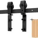 Bifold Barn Door Hardware-Kit for Closet - Thilemon 24'' for 2 Door，Bi-Fold Sliding Barn Door Hardware Kit，Smoothly and Quietly Black Roller Guide Rail Kit (No Door)