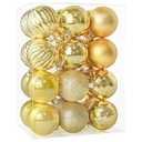 24ct Christmas Balls Ornaments, 2.36 Inch Christmas Tree Balls Ornaments, Decorative Baubles Decorations for Xmas Tree Decor Holiday Party, Gold