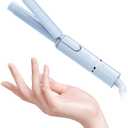 Ceramic 3/4 Inch Mini Curling Iron for Short Hair, Small Hair Curler Iron for Travel, Dual Voltage Curling Wand for Worldwide Trip(Baby Blue)