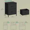 SONGMICS BELLAH Collection - Dressers for Bedroom, Chest of Drawers, Nightstands, 2 Drawers, Storage Organizer Unit, Closet, Entryway, Set of 2, Modern, Ink Black and Ebony Black ULGS112BH02S