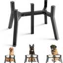 SHAINFUN Dog Bowl Stand for Medium-Large Dogs, Elevated Dog Bowls, Adjustable Width for 7-10.6" Wide Dog Bowls, Raised Dog Food & Water Bowl, 11 in Tall Dog Bowl Holder, 2-IN-1 Design, Bowl Not Included (2 Pack - Height: 11", Width: 7-10.6", 2 Pack - Black - 11H - Square)