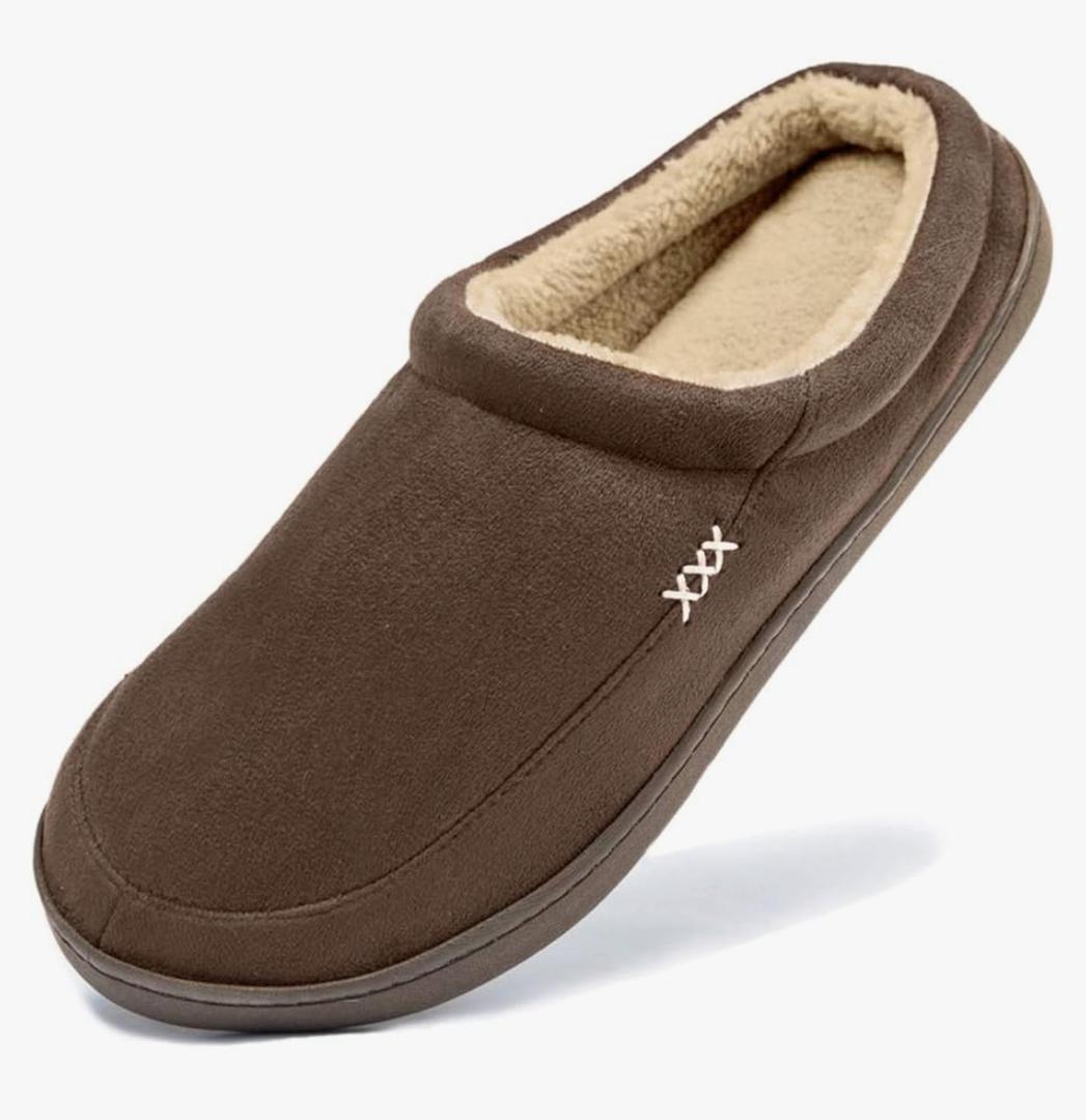 NewDenBer Women's Cozy Memory Foam Slippers Soft Fleece Lined Slip on Indoor Outdoor House Shoes 6-7 Pink