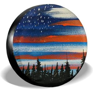 Spare Tire Cover Waterproof Sun Protection Fit for Trailers, RV, SUV, Off-Road Vehicle, Camper, and Trucks Black (15" for tire Diameter 27.55"-29.52")
