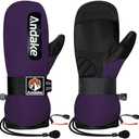 Andake Winter Ski Mittens for Men Women&Teenager,Waterproof & Insulated Snow Gloves, Warm Cold Weather Mittens,Professional Snowboard Mittens for Skiing, Snowboarding,Winter Sports, Size S