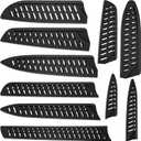 10-Pack Black Knife Sheaths for Kitchen Knives - Universal Protective Blade Covers for 10" Bread Knife, 8" Carving, 7" Chef, 5" Utility, 3.5" Paring Knives, Ventilated Safe Storage, PP Material