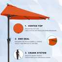 AreShark 9FT Half Patio Umbrella, Outdoor Wall Umbrella with Crank & 5 Sturdy Ribs, Table 1/2 Umbrella Patio for Garden, Deck, Balcony and Pool, Orange