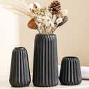 Black Ceramic Vase Set of 3 Modern Minimalist Bohemian Home Decor Vase Farmhouse Rustic Mantel and Shelf Decor Spacious Vase for Living Room Entryway Countertop Accents and Gift