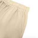 Mens Casual Linen Pants Elastic Wasist Drawstring Lightweight Summer Beach Yoga Pants Trousers with Pockets (White, XXXL)