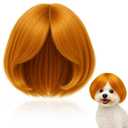 1PC Funny Dog Cat Cosplay Wig for Halloween, Christmas, Parties, Festivals Pet Wig-Adjustable Costume Amusing Hair Dress Up Decorations (Golden)