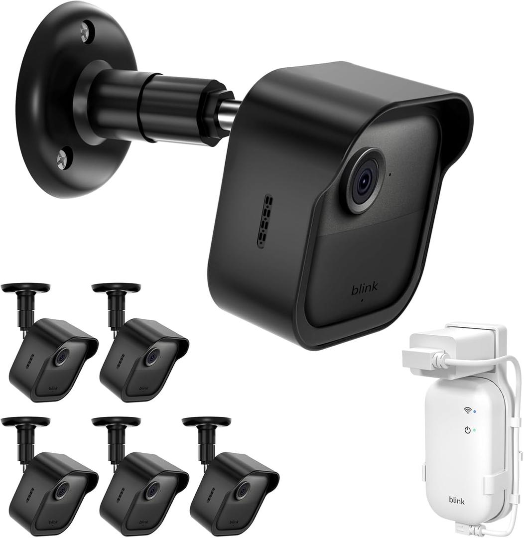 All-New Blink Outdoor Camera Wall Mount,5 Pack Weatherproof Housing, 360 Degrees Adjustable Bracket with Sync Module Core Mount for Blink Outdoor 2K+, 4th & 3rd Gen , Black(Camera is Not Included)