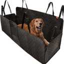 Lusso Gear Dog Car Seat Cover for Back Seat - 100% Waterproof Dog Hammock - Padded Headrest and Mesh Window - Passenger Compatible Rear Car Seat Cover - Fits Trucks, SUVs, Cars