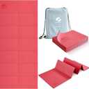 Foldable Yoga Mat for Travel, 68"x24" Folding Travel Gym Mat for Women Yoga Studio, Packable and Portable Pilates Mat with Storage Bag Easy to Carry, Lightweight Travel Workout Mat, 2mm, Black