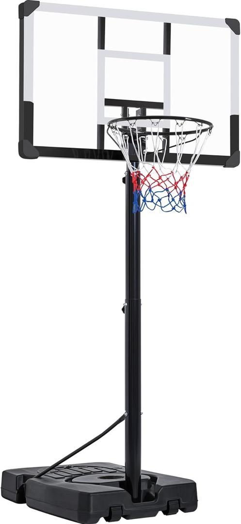 Yaheetech Portable Basketball Hoop Outdoor Basketball Goal Court 9.5-12ft Height Adjustable for Adult with 44 inch Backboard