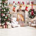 10x10ft Christmas Backdrop Christmas Fireplace Backdrops Xmas Theme Backdrop New Year Decoration Background Family Party Baby Shower Decoration Background