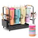 Ftikvo Tumbler Water Bottle Organizer for 40 oz Tumbler with Handle, 2 in 1 Multi-Functional Stanley Cup Storage Holder, Stanley Cup Stand Organizer Drying Rack for Kitchen Cabinets Organizer, 8 Slots