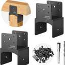 2Pack 6x6 Post Anchor Connector , Stainless Steel Post Caps Tie Bracket for 6x6 and 6x8 Wood Posts, Beam Anchor Connector, Post Base Bracket for Supporting Wood Beams (66 - 68)