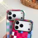 Compatible with iPhone 17 Pro Max Case, Cute Colorful Checkered Case with Shockproof Slim Soft TPU and Hard PC Protective Cover for Women/Men Designed for iPhone 17 Pro Max 6.9'', Colorful 2
