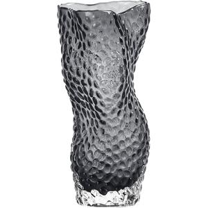 Grey Black Glass Flower Vase 12.2 in Unique Tall Modern Vases for Bouquet Large Decorative Vase for Centerpieces Home Decor Living Room