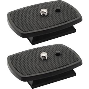 2 Pcs 42mm Tripod Quick Release Plate Camera Mounting Adapter Parts Replacement, QR Plate Replacement for Promaster 6100 6160 Hakuba S-4500 Velbon Sherpa Tripod Mount 1 5/8 (Black)