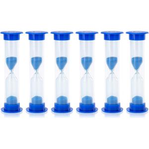 I-MART 6 Pcs Plastic 1 Minute Sand Timer Sandglass Hourglass Sand Clock, Blue