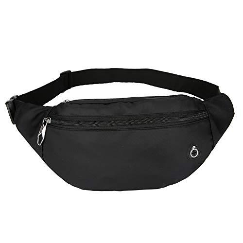 DAITET Fanny Pack Waist Pack for Men, Women, Kids - Adjustable Belt, Waterproof Travel & Running Bag (Glossy Black)