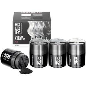 Boldify Hair Fibers Color Sample Kit - Fill In Thinning and Fine Hair for an Instantly Fuller, Thicker Look - 14 Shades for Women & Men - Grays