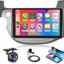 4 Core+64G Android 15 Car Stereo for Honda Fit 2008-2013 with Wireless Carplay Android Auto, 10.1 Inch Touch Screen Radio Support GPS/ 5G WiFi/Bluetooth/SWC+Backup Camera