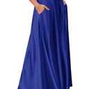 MAKABO Maxi Satin Navy Blue Skirts for Women Winter, Flowy A line Skirt High Waisted Elegant for Office Business Party, L