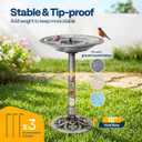 VIVOHOME Bird Bath with Solar Fountain for Outside, Polyresin Pedestal Bird Baths with Solar Powered Pump for Outdoor, Garden, Weather-Resistant Birdbaths with 20" Bowl, Gray