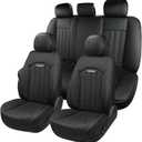 Car Seat Covers Full Set, Leather Seat Cover for Cars, 5 Seats Waterproof Automotive Seat Covers Fit Toyota Rav4 Camry Corolla Cruze CRV Accord, Black