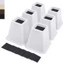 ANNKUT 6 Inch Heavy Duty Bed Risers, Furniture Risers for Desk, Chair, Table or Sofa, Couch Lift Risers, Supports up to 2200 lbs per Leg(6 Pack White)