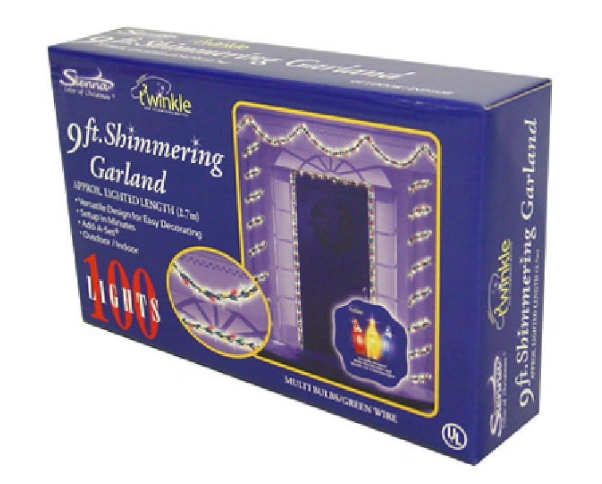 Sienna K8204211 8-Feet 100-Light Multi Garland