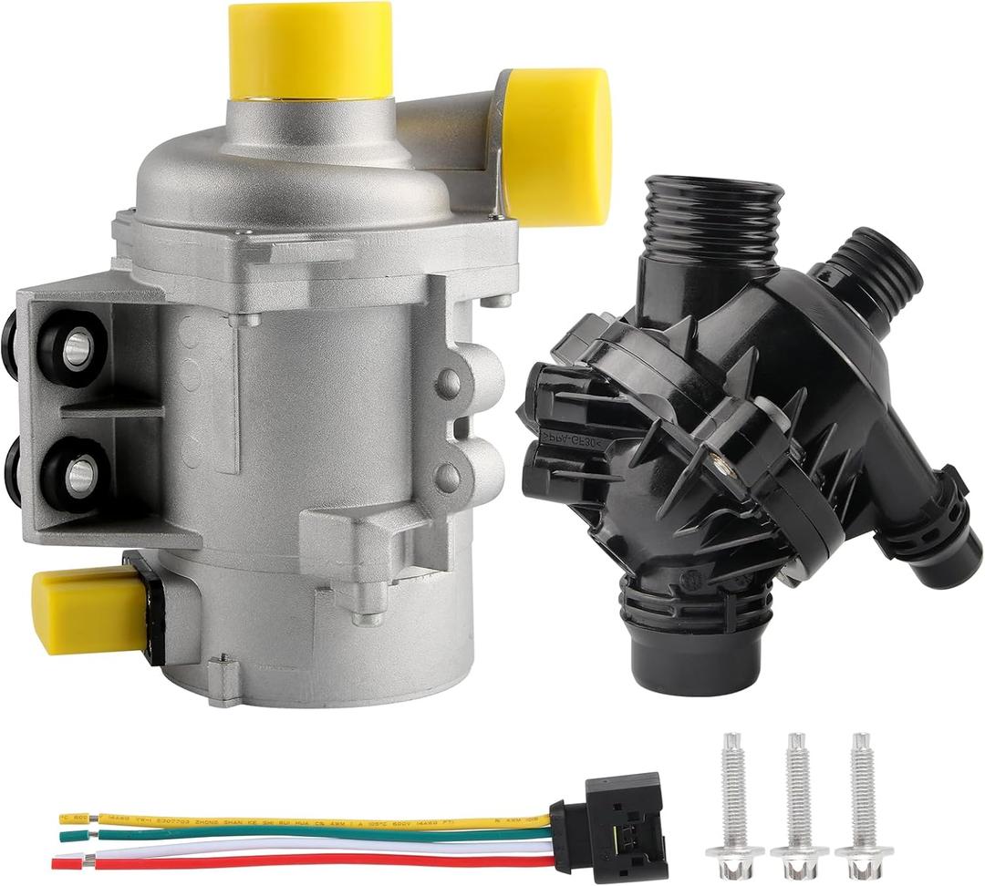11517521584 Electric Engine Water Pump W/Thermostat Compatible with BMW X3 Z4 X5 128i 323i 325i 328i 328i xDrive 328xi 330i 330xi 528i 528i xDrive 528xi 530i OE# 11517546994, 11517586924, 599-960