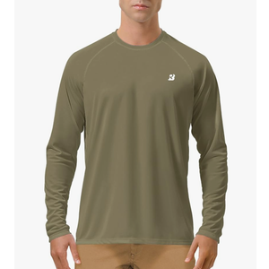 Roadbox Mens UPF 50+ UV Sun Protection Shirts Outdoor Long Sleeve SPF Rash Guard for Fishing Hiking Swimming Running M