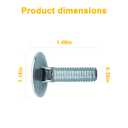 10 Pcs 014973239763 Elevator Bolts, 3/8-16 x 1-1/2 Flat Head Bolt, Zinc - Rust Resistant