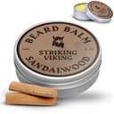 Striking Viking Beard Balm for Men  Light Hold, Sandalwood, 2 Oz - Leave-in Beard Conditioner with Shea Butter, Tea Tree, Argan & Jojoba Oils - Smooth, Shape & Moisturize Coarse, Dry Facial Hair (2 Ounce (Pack of 1))