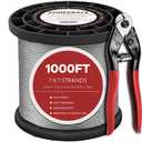 1000FT Stainless Steel Cable Kit for Deck Railing, 1/8 inch T316 Aircraft Cable with Cutter, DIY Balustrades