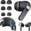 Premium Multi-Flange Eartips for Galaxy Buds3 Pro/Galaxy Buds4 Pro (Black, Mixed(SML))  Always Fits, Never Slips